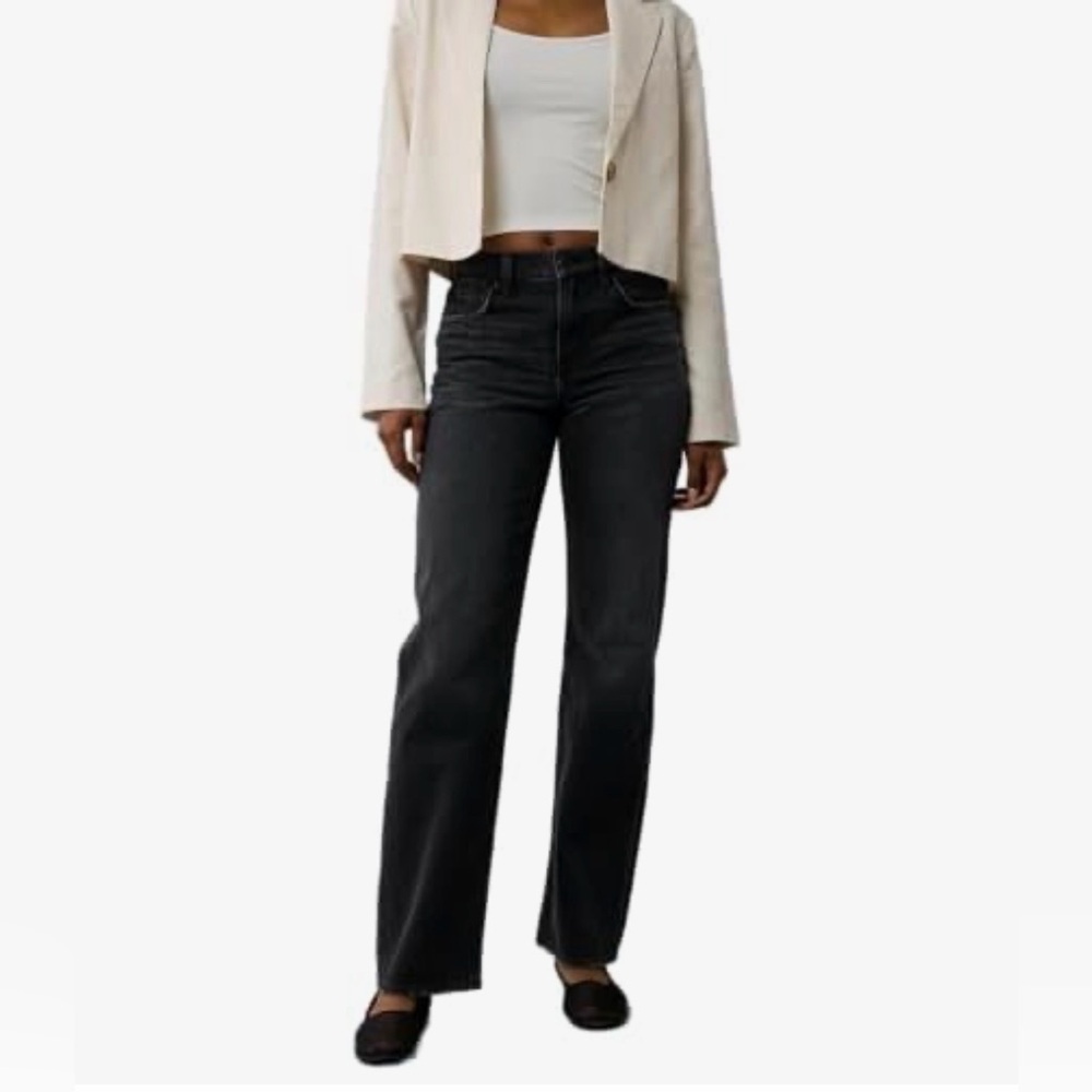 NEW American Eagle Stovepipe Strigid High Rise Black Blaze Jeans 18 Short